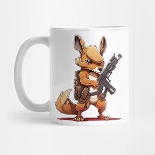 Armored Kangaroo Holding a Riffle Mug